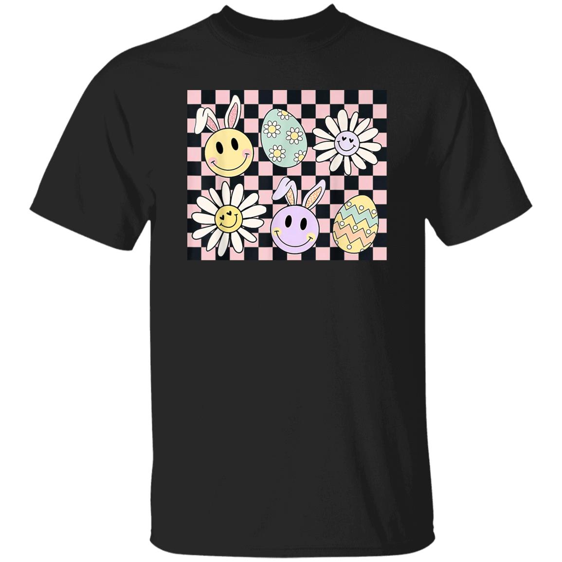Easter Groovy Bunny Pastel Check Egg Shirt