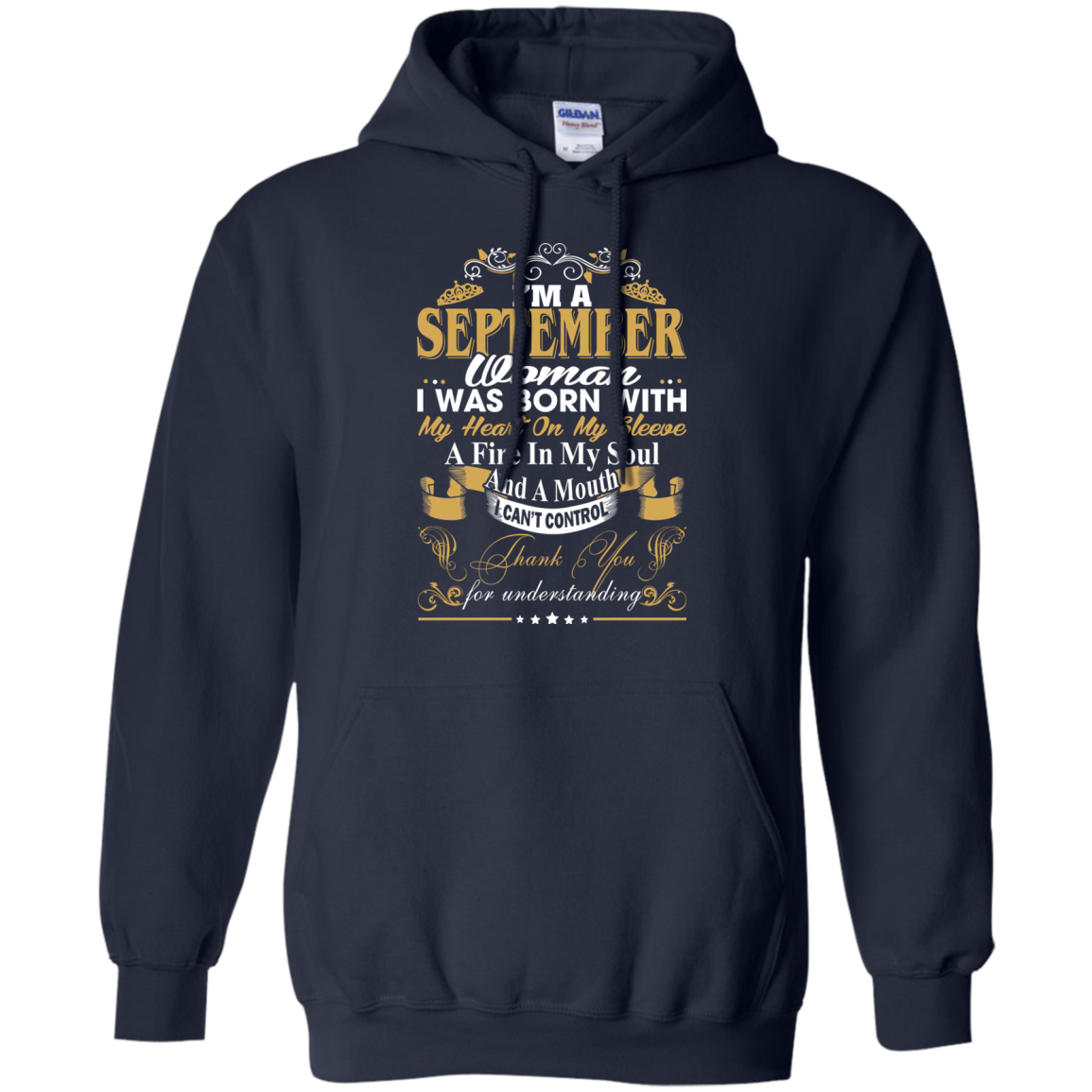 I Am A September Woman - I Was Born With My Heart On My Sleeve T-Shirt - TeeDragons