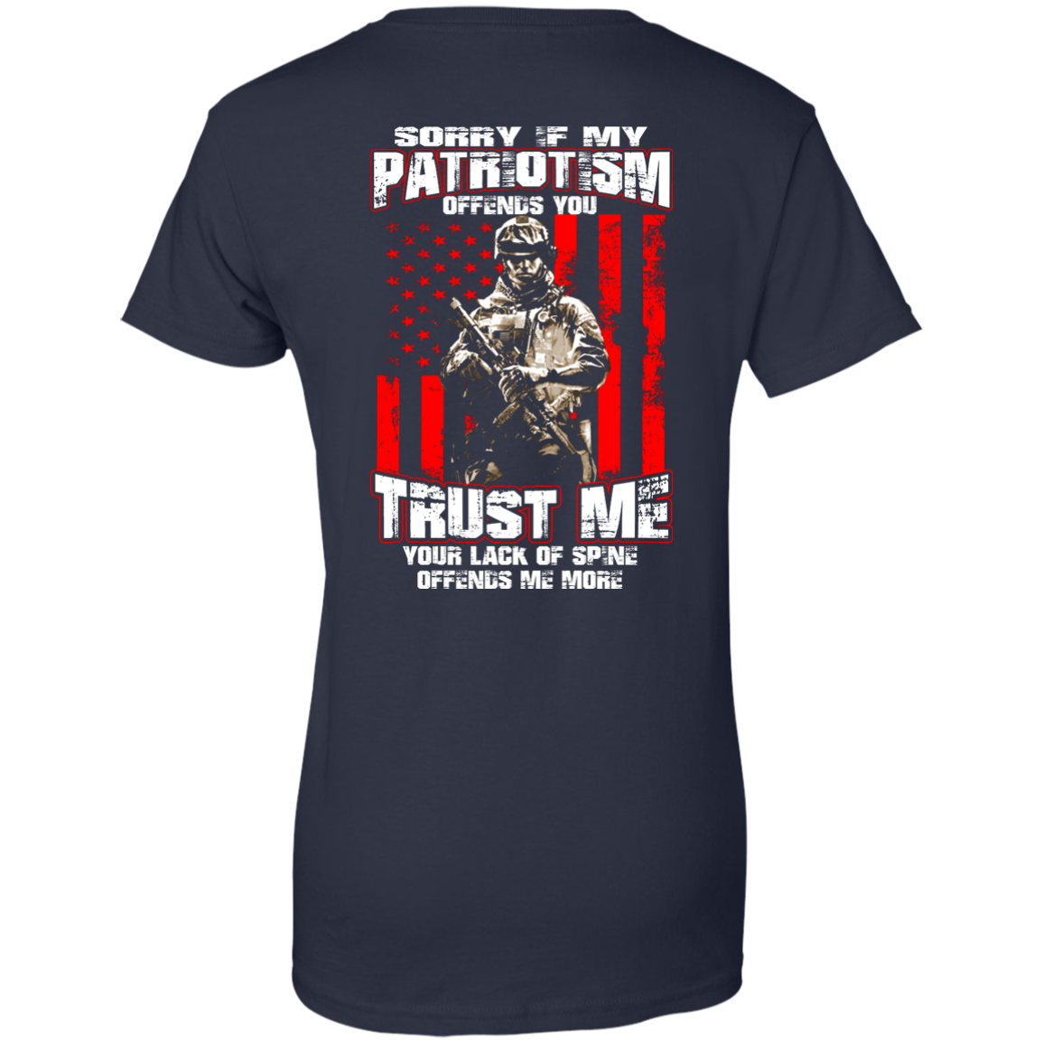 Veteran - Sorry If My Patriotism Offends You Shirt - Back Design - TeeDragons