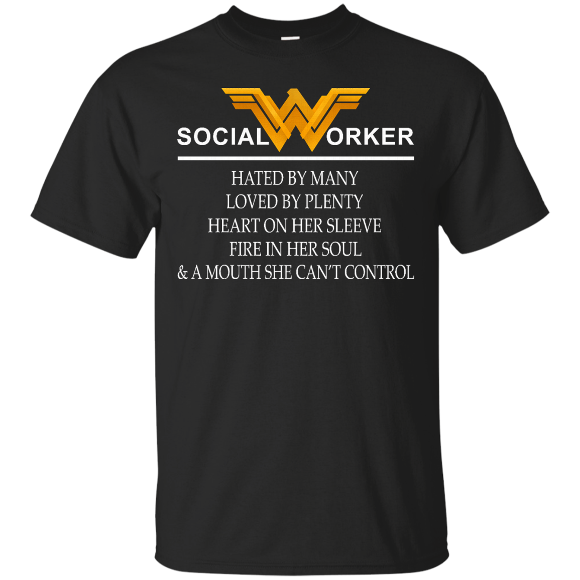 Social Worker - Hated By Many, Loved By Plenty Heart On Her Sleeve T-Shirt - TeeDragons