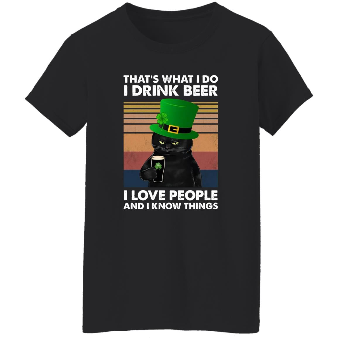 Black Cat St Patrick’s Day – That’s What I Do I Drink Beer Shirt