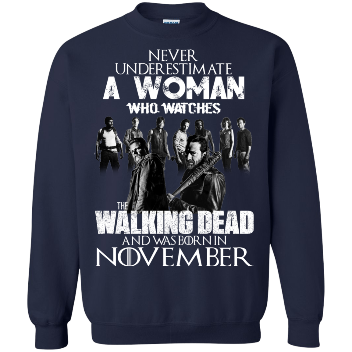 Never Underestimate A Woman Who Watches The Walking Dead And Was Born In November T-Shirt - TeeDragons