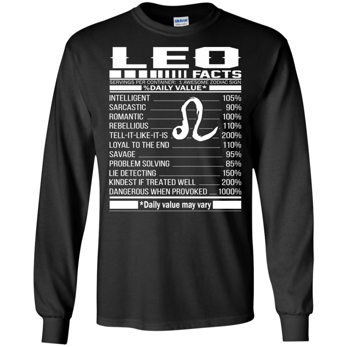Leo Facts - Awesome Zodiac Sign - %Daily Value Shirt, Hoodie, Tank - TeeDragons