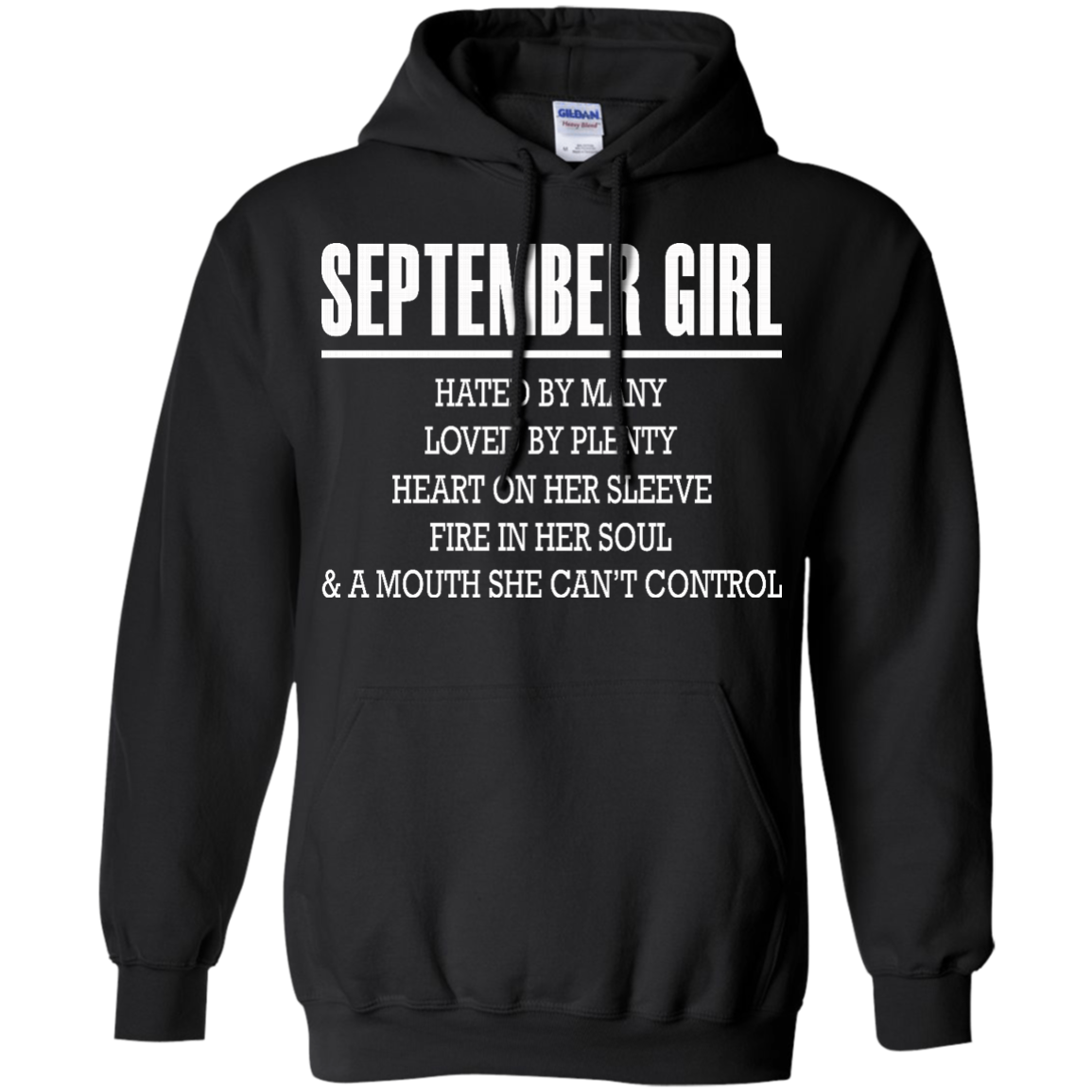 September Girl - Hated By Many, Loved By Plenty Heart On Her Sleeve T-Shirt - TeeDragons