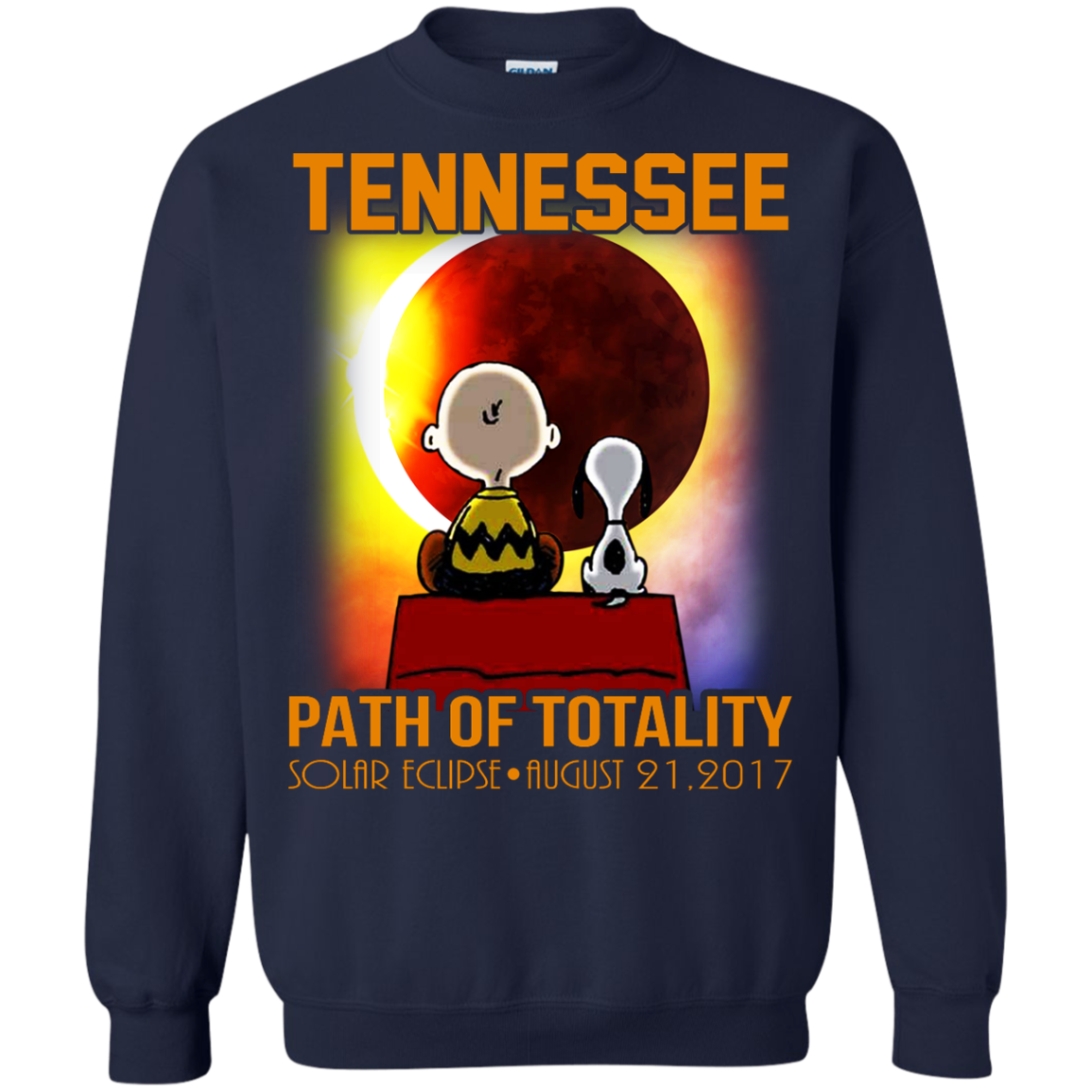Snoopy and Charlie Brown - Tennessee - Path Of Totality Solar Eclipse T-Shirt - TeeDragons