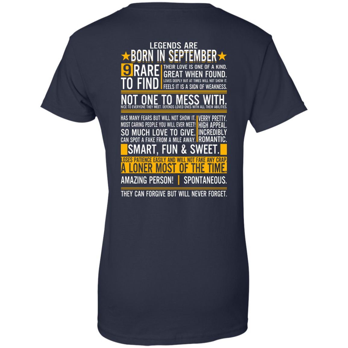 Legends Are Born In September - 9 Rare To Find Shirt - Back Design - TeeDragons