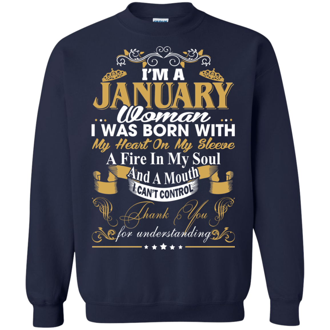 I Am A January Woman - I Was Born With My Heart On My Sleeve T-Shirt - TeeDragons