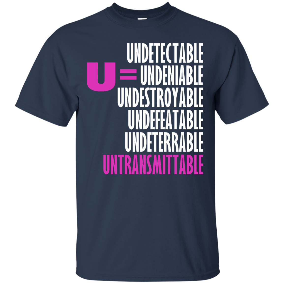 Undetectable - Undeniable - Undestroyable - Undefeatable - Undeterrable - Untransmittable T-Shirt - TeeDragons
