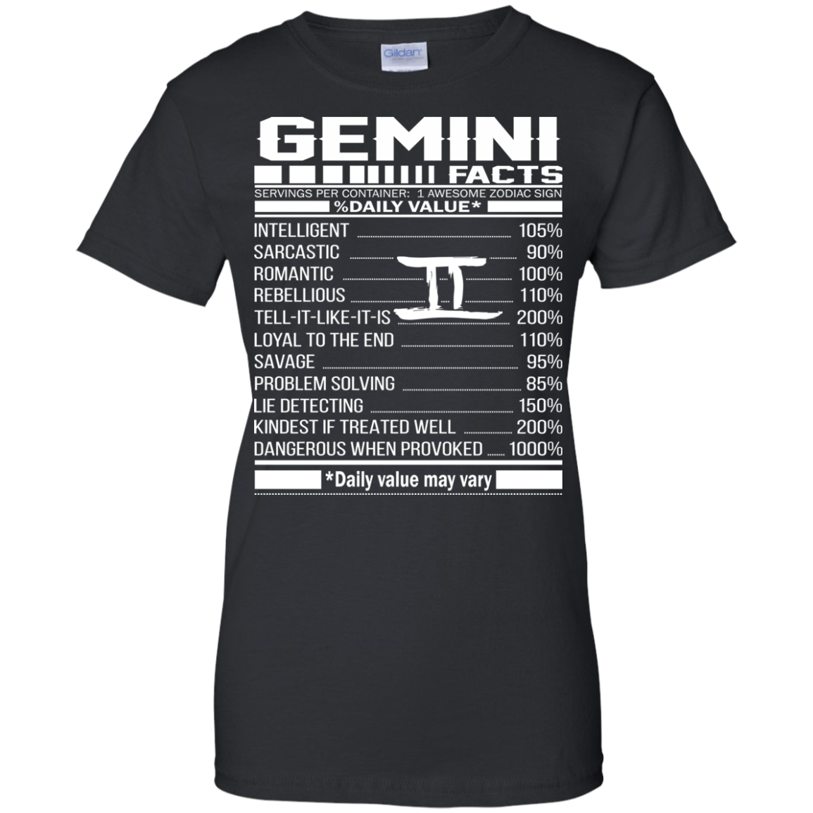 Gemini Facts - Awesome Zodiac Sign - %Daily Value Shirt, Hoodie, Tank - TeeDragons