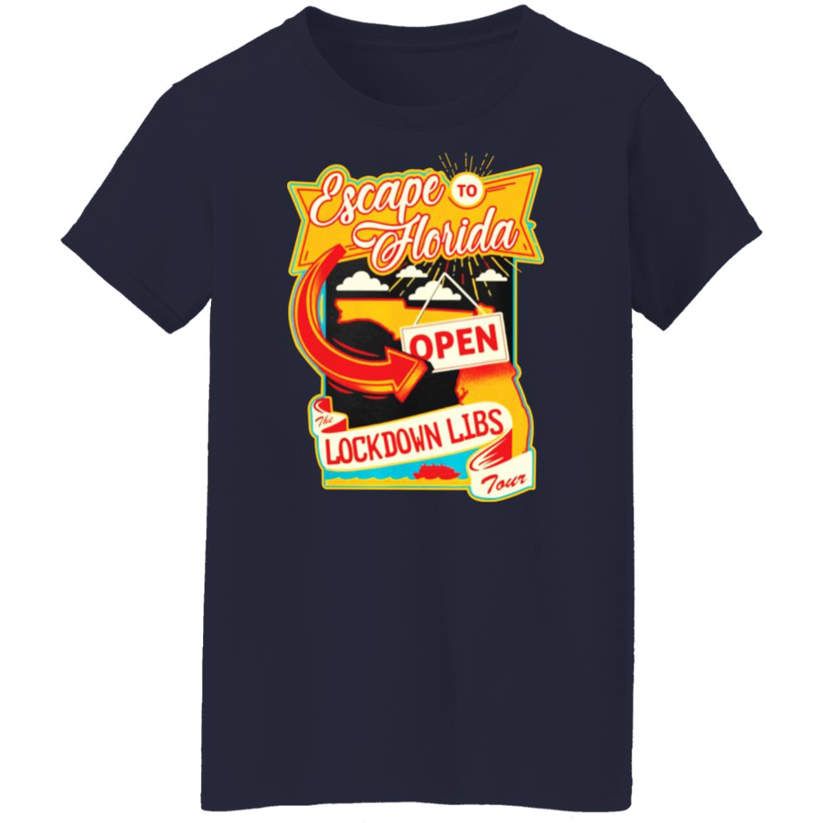 Desantis Escape To Florida Open Lockdown Libs Tour Shirt