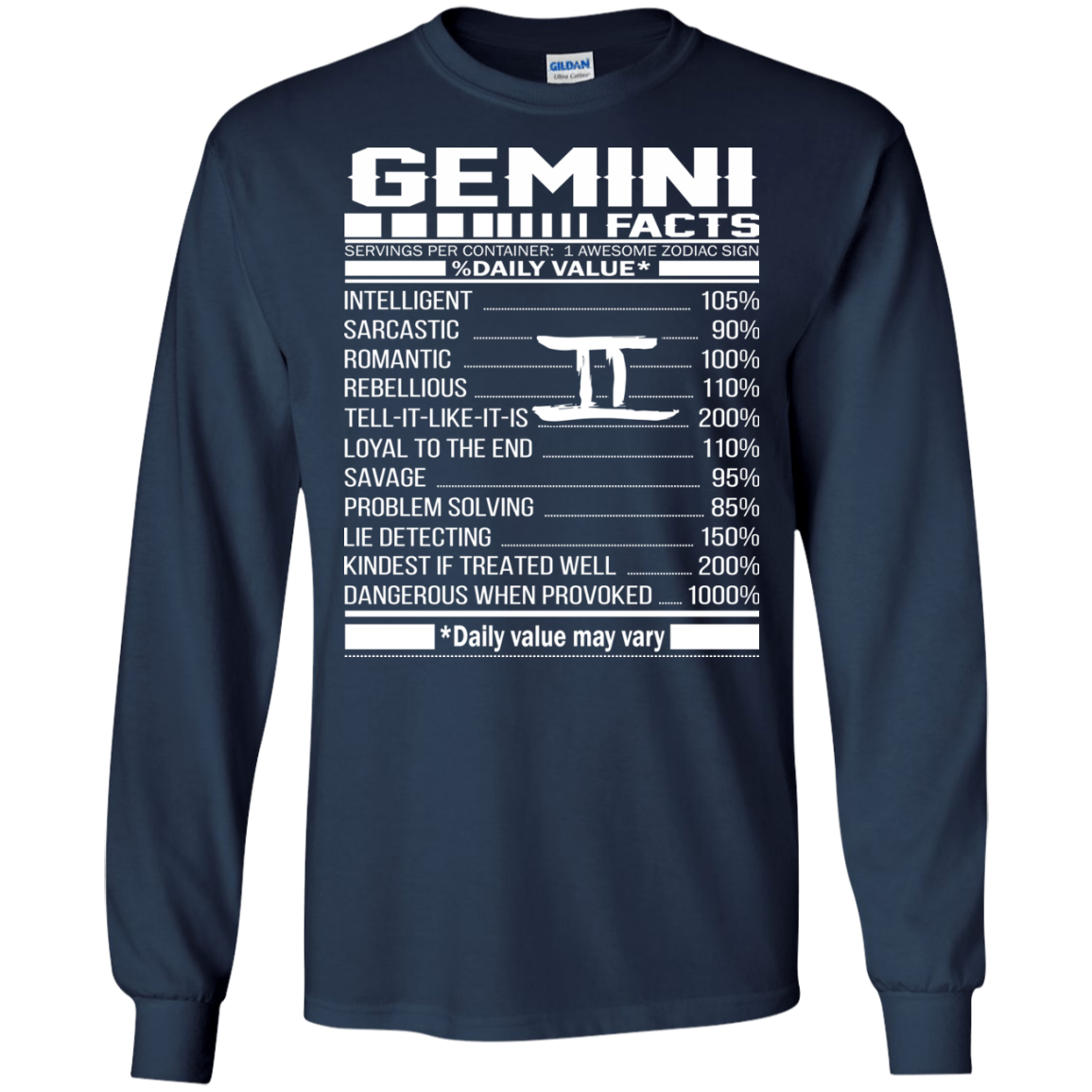 Gemini Facts - Awesome Zodiac Sign - %Daily Value Shirt, Hoodie, Tank - TeeDragons