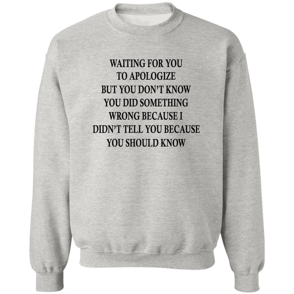 Waiting For You To Apologize But You Don’t Know Shirt