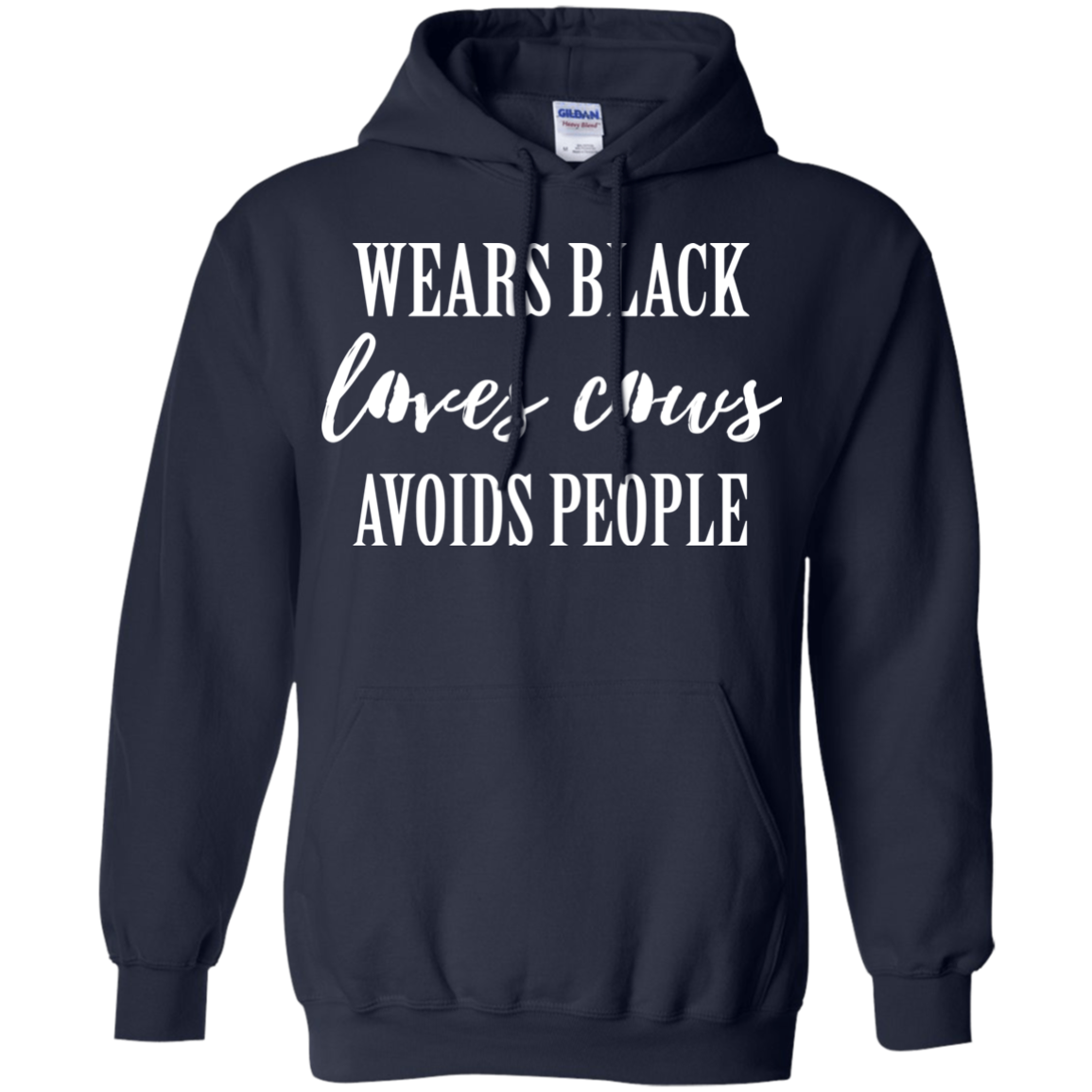Wears Black Loves Cows Avoids People Shirt - TeeDragons