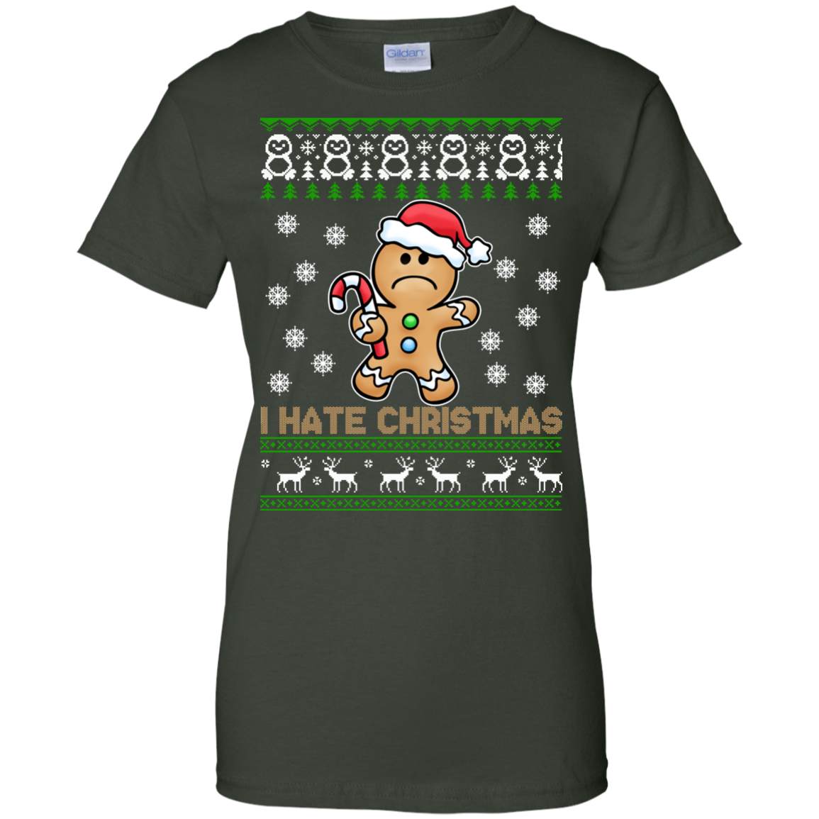 Gingerbread Man - I Hate Christmas Sweater - TeeDragons