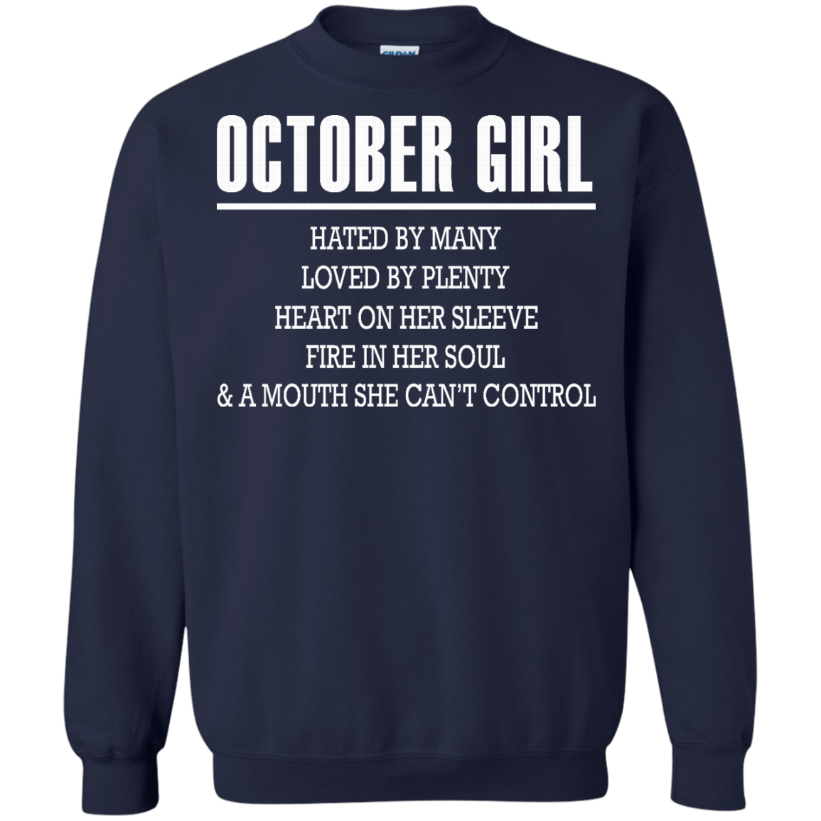 October Girl - Hated By Many, Loved By Plenty Heart On Her Sleeve T-Shirt - TeeDragons