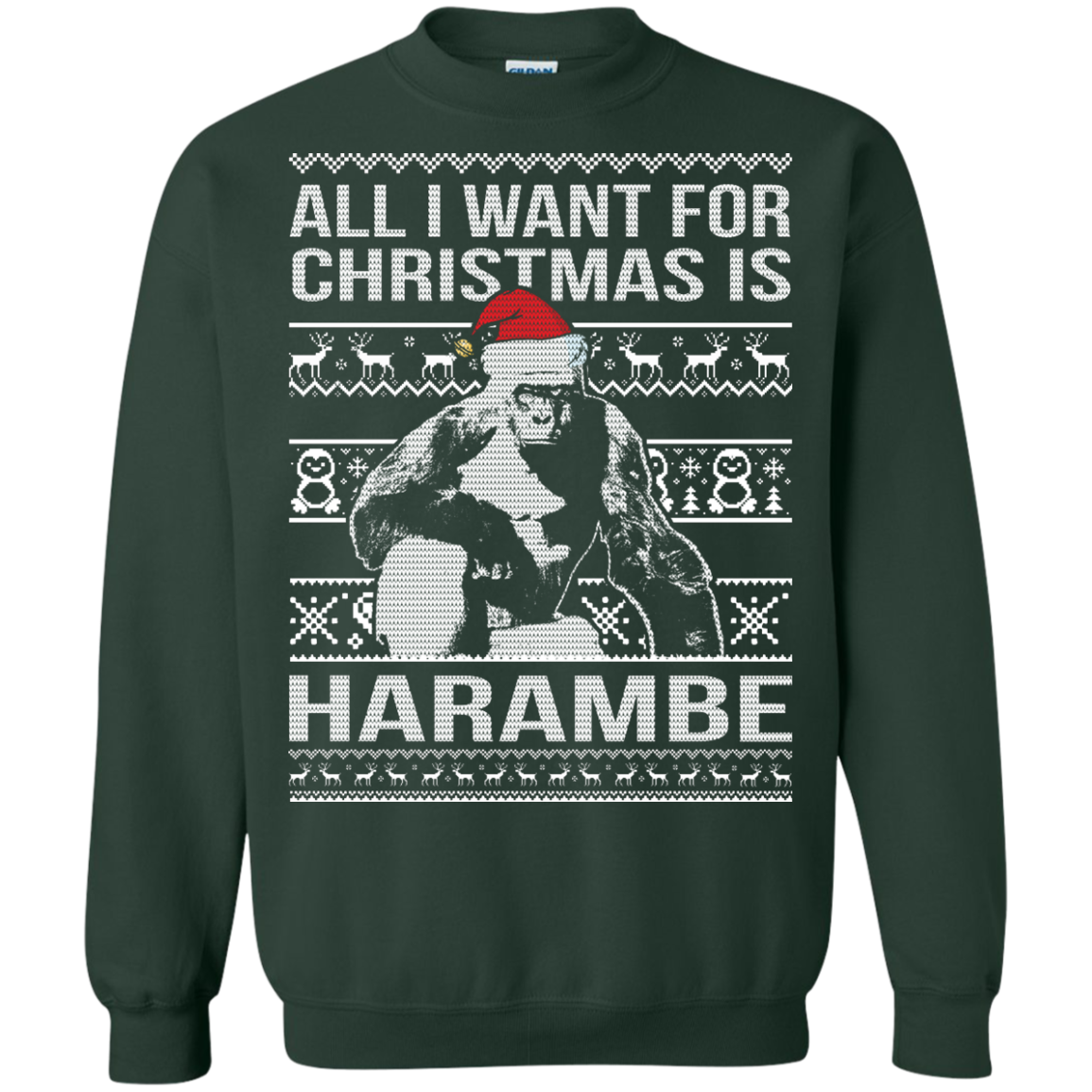 All I Want For Christmas Is Harambe Christmas Sweater - TeeDragons