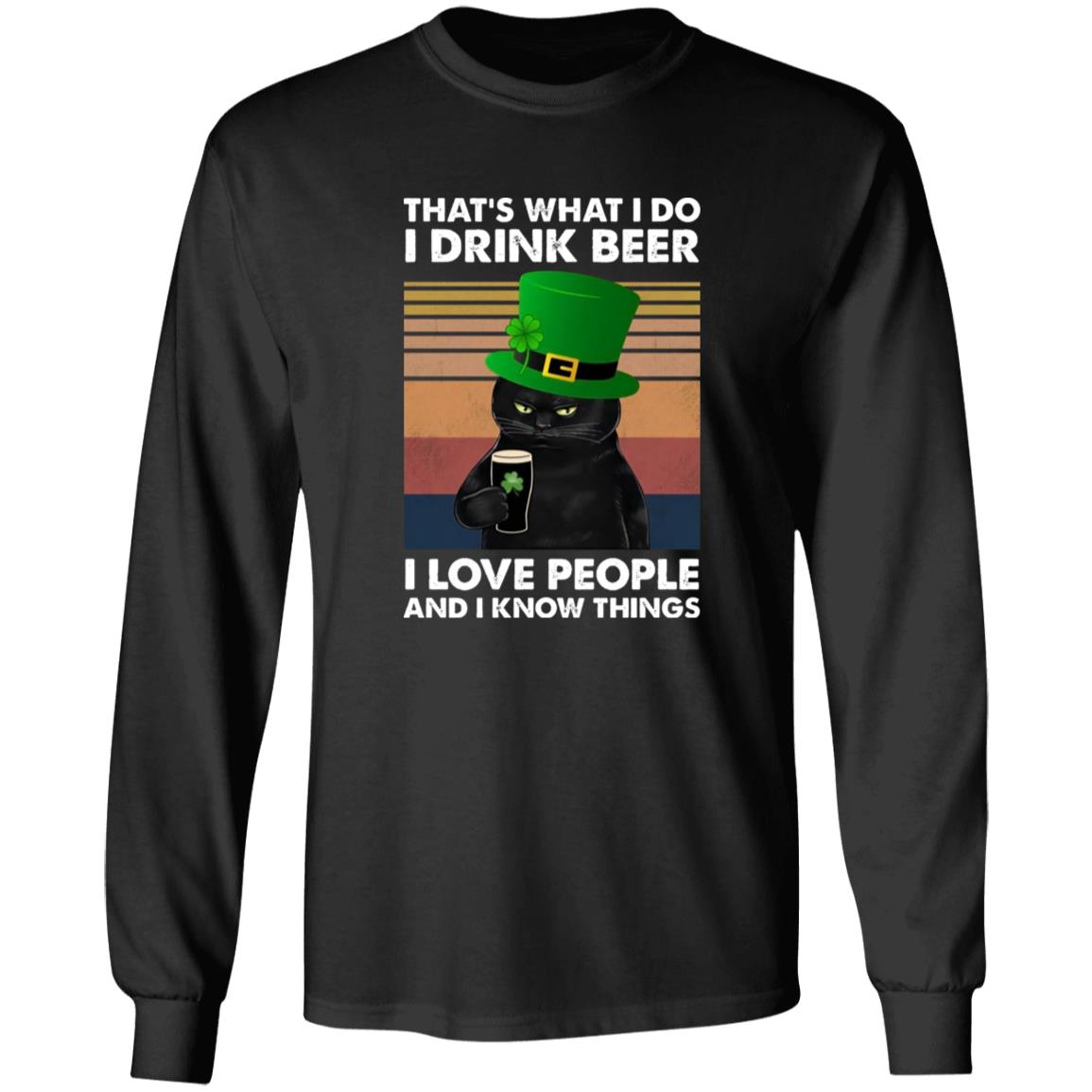 Black Cat St Patrick’s Day – That’s What I Do I Drink Beer Shirt