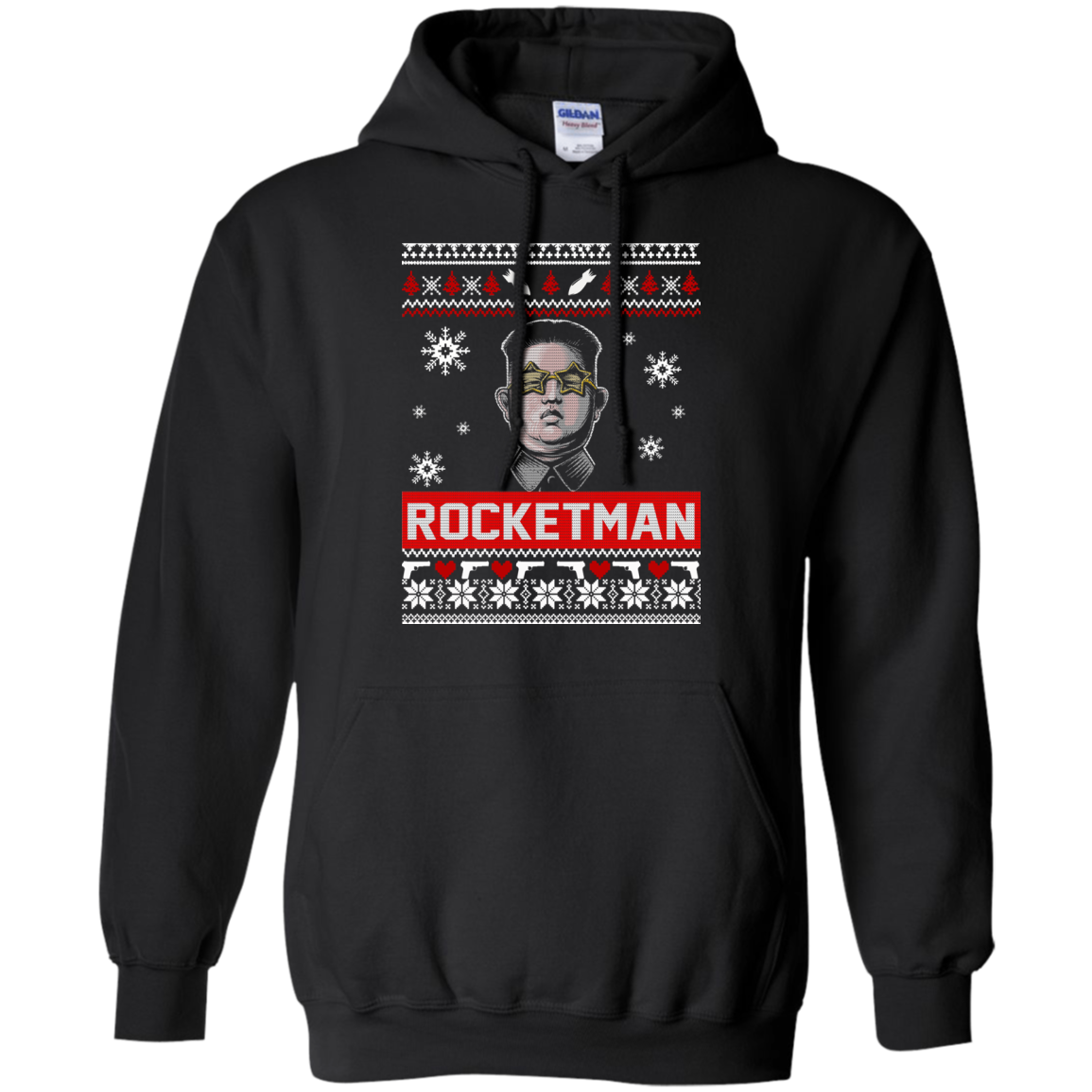 Kim Jong Un Rocketman Christmas Ugly Sweater - TeeDragons