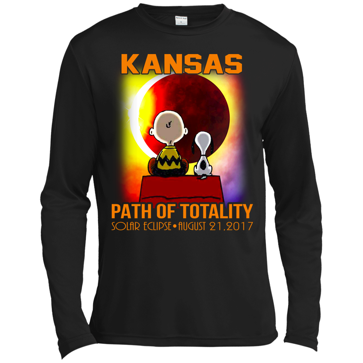 Snoopy and Charlie Brown - Kansas - Path Of Totality Solar Eclipse T-Shirt - TeeDragons