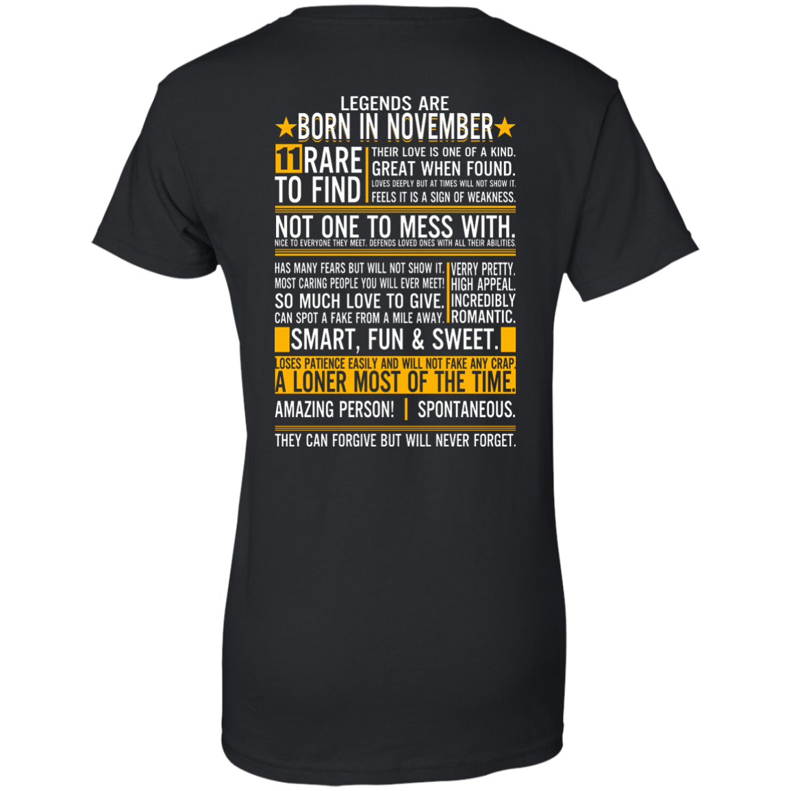 Legends Are Born In November - 11 Rare to Find Shirt - Back Design - TeeDragons