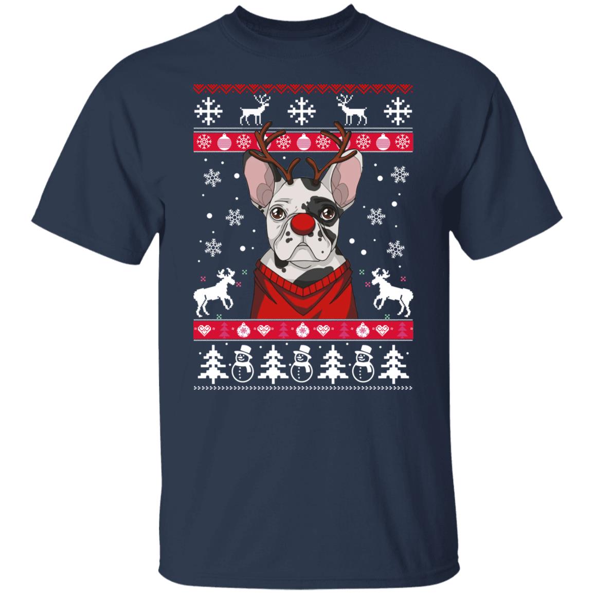 Bulldog With Antlers Christmas Sweater