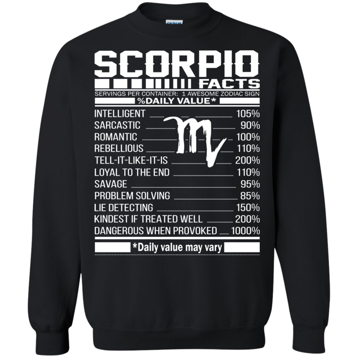 Scorpio Facts - Awesome Zodiac Sign - %Daily Value Shirt, Hoodie, Tank - TeeDragons