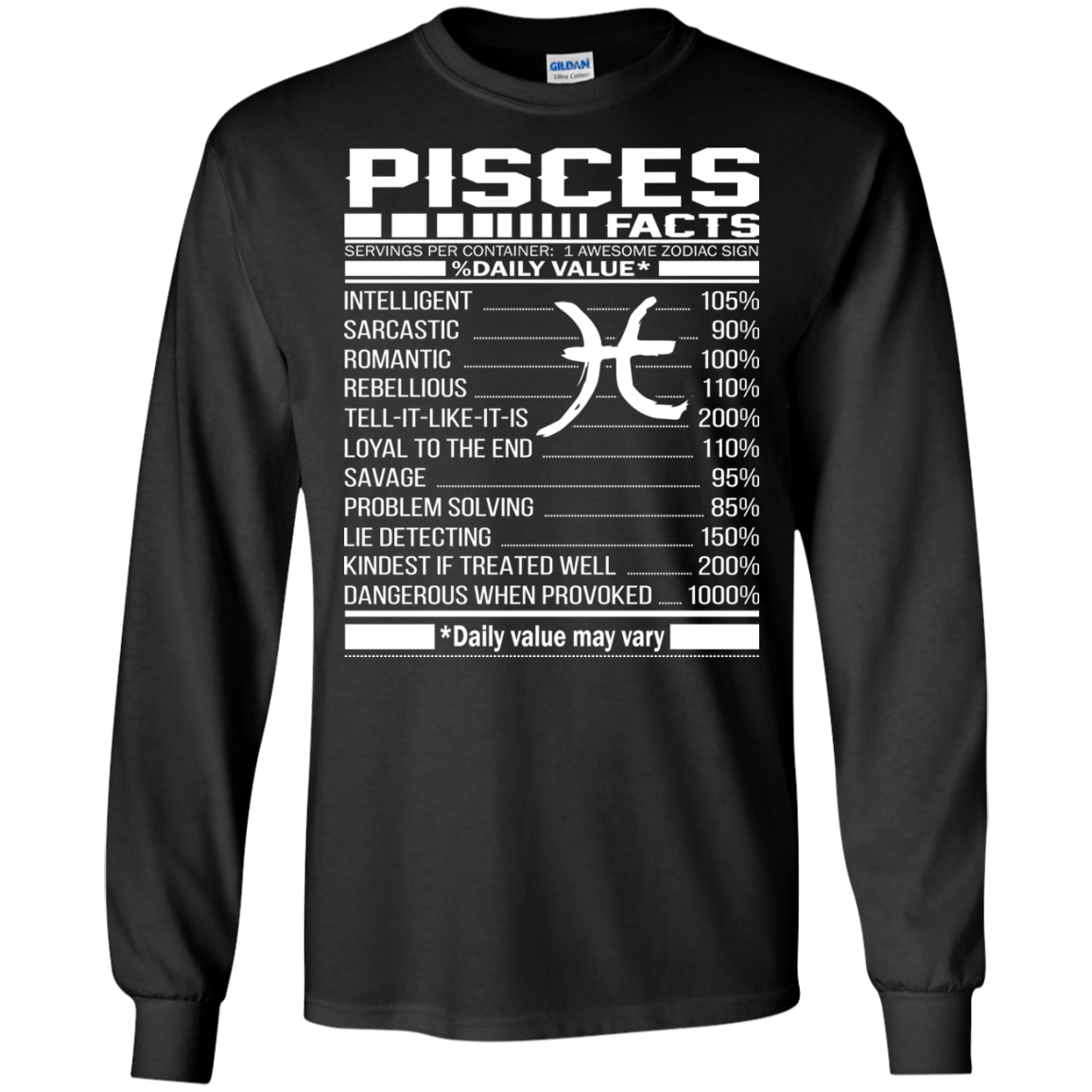 Pisces Facts - Awesome Zodiac Sign - %Daily Value Shirt, Hoodie, Tank - TeeDragons