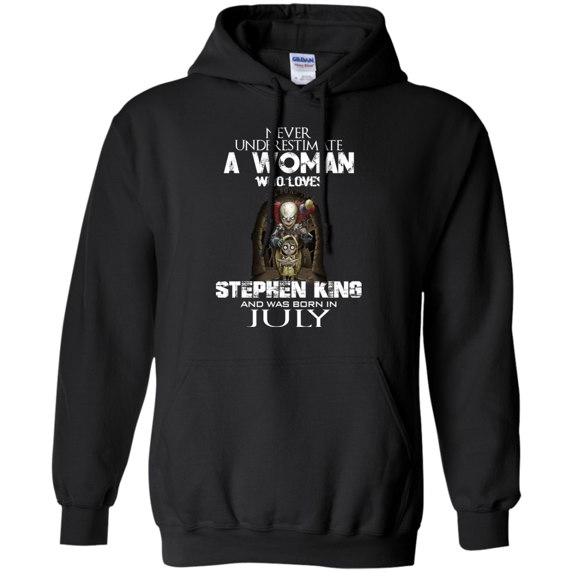 Never Underestimate A Woman Who Loves Stephen King And Was Born In July T-Shirt - TeeDragons