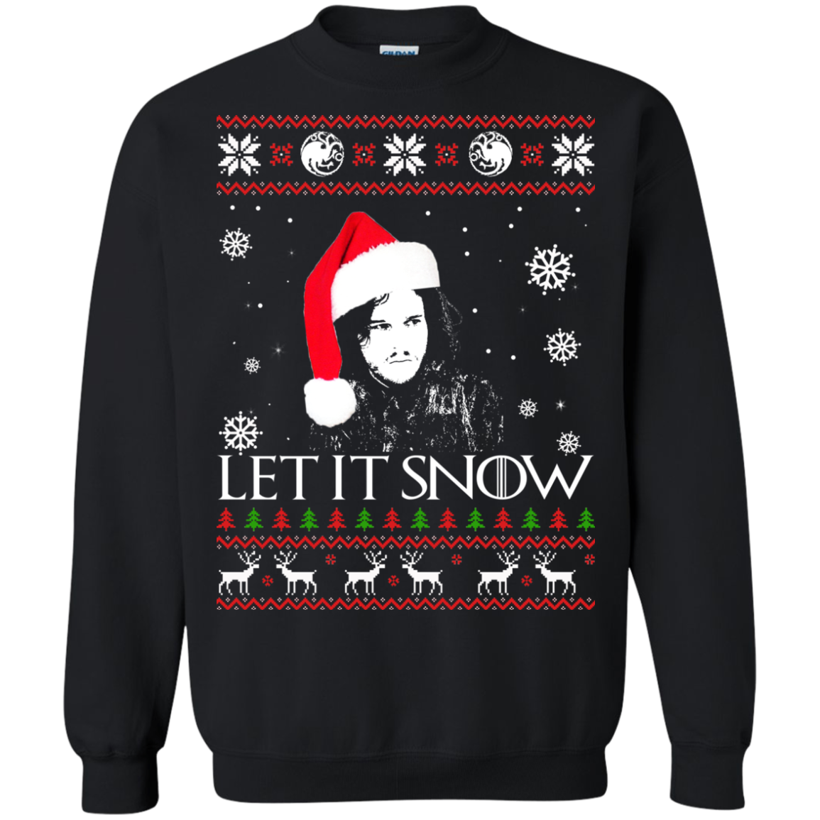 Game Of Thrones Jon Snow Let It Snow Christmas Sweater - TeeDragons