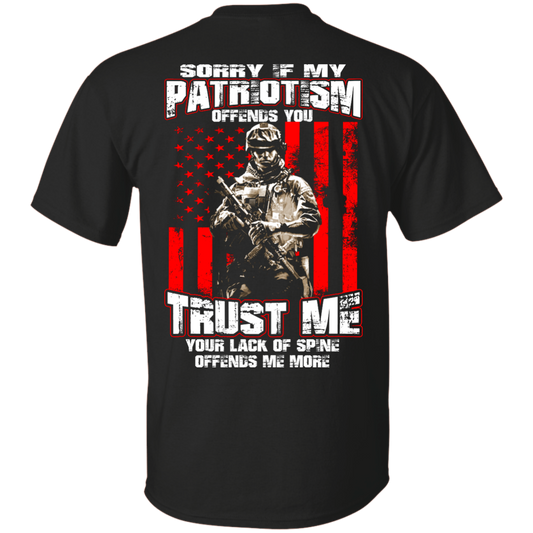 Veteran - Sorry If My Patriotism Offends You Shirt - Back Design - TeeDragons