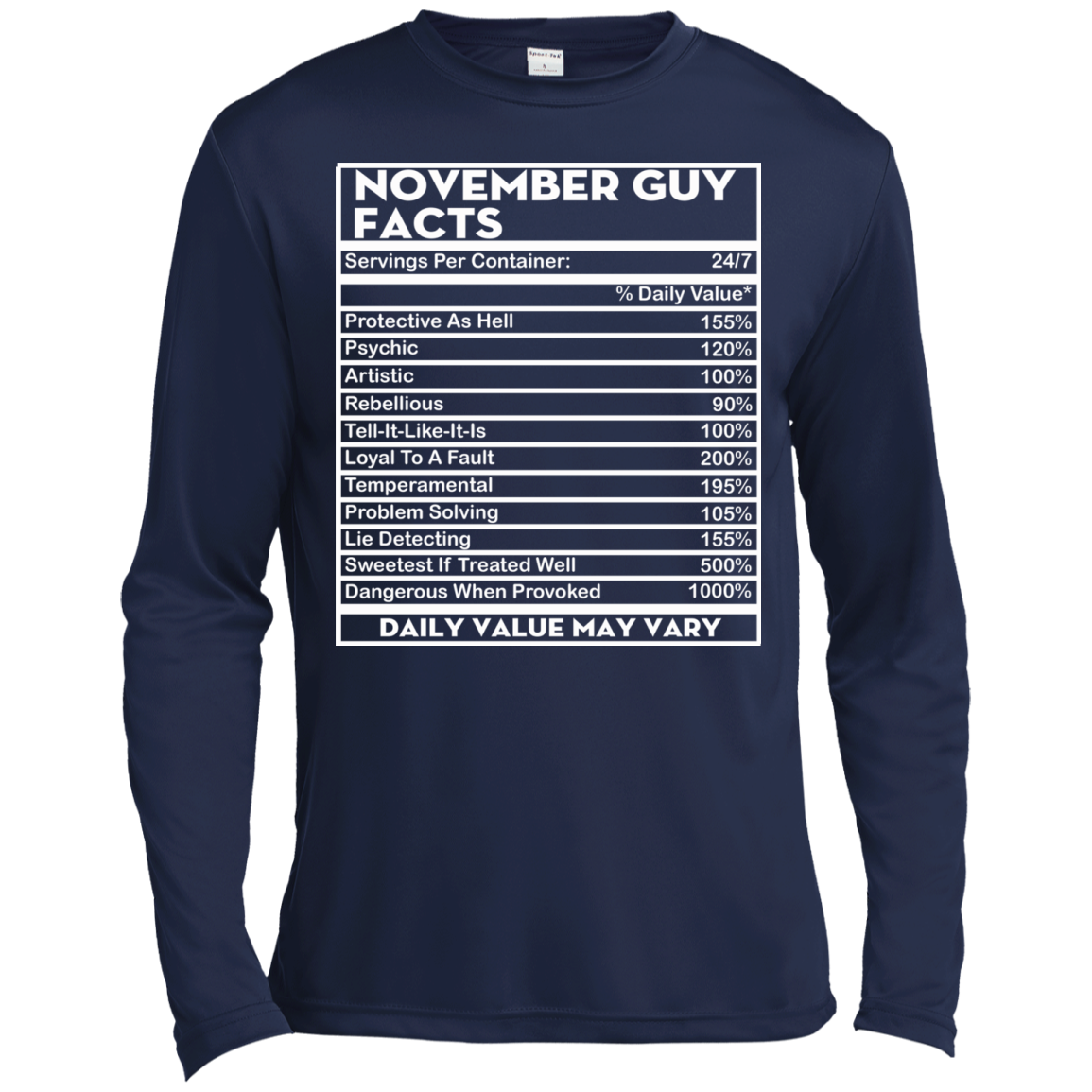 November Guy Facts - Servings Per Container 24/7 Shirt, Hoodie - TeeDragons