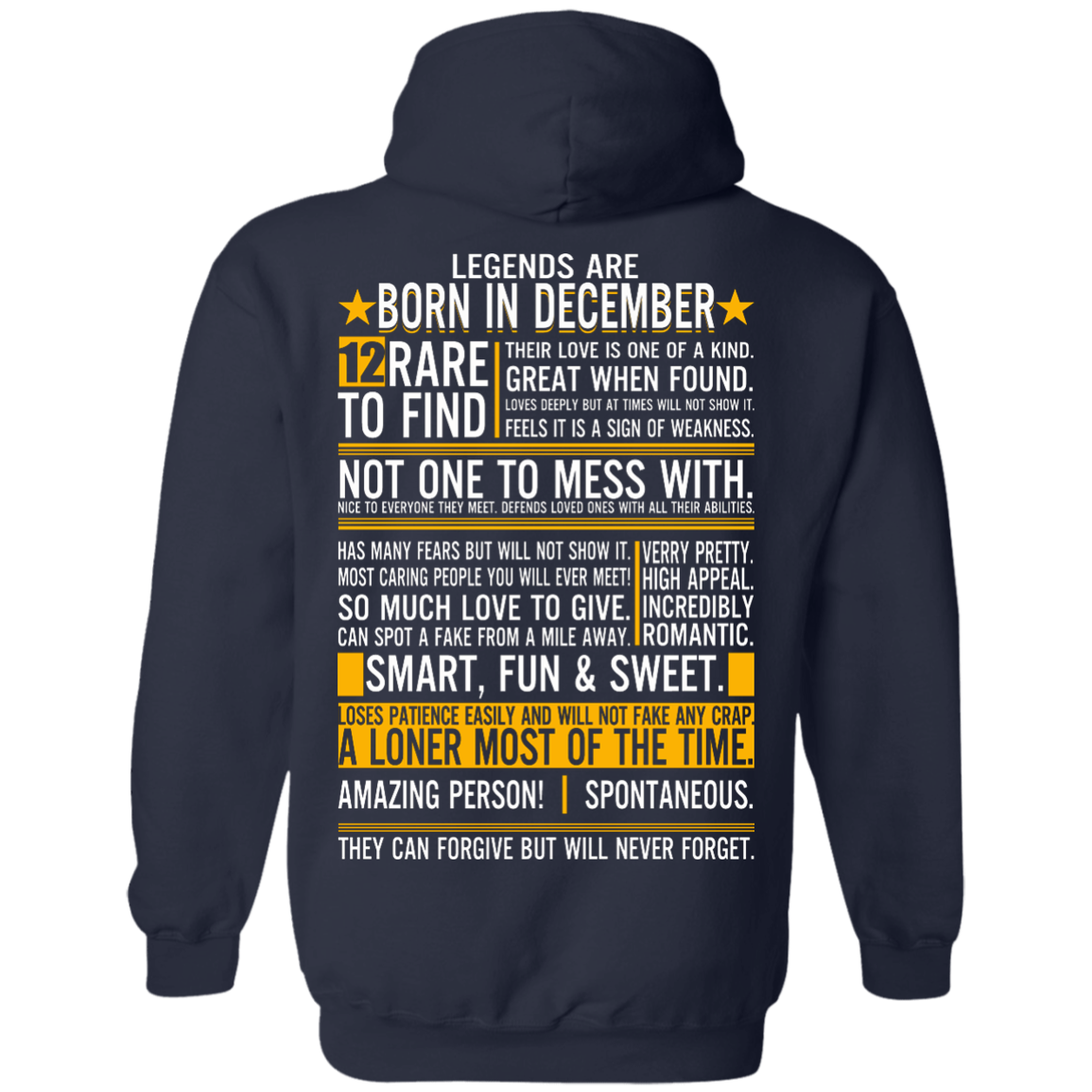 Legends Are Born In December - 12 Rare To Find Shirt - Back Design - TeeDragons