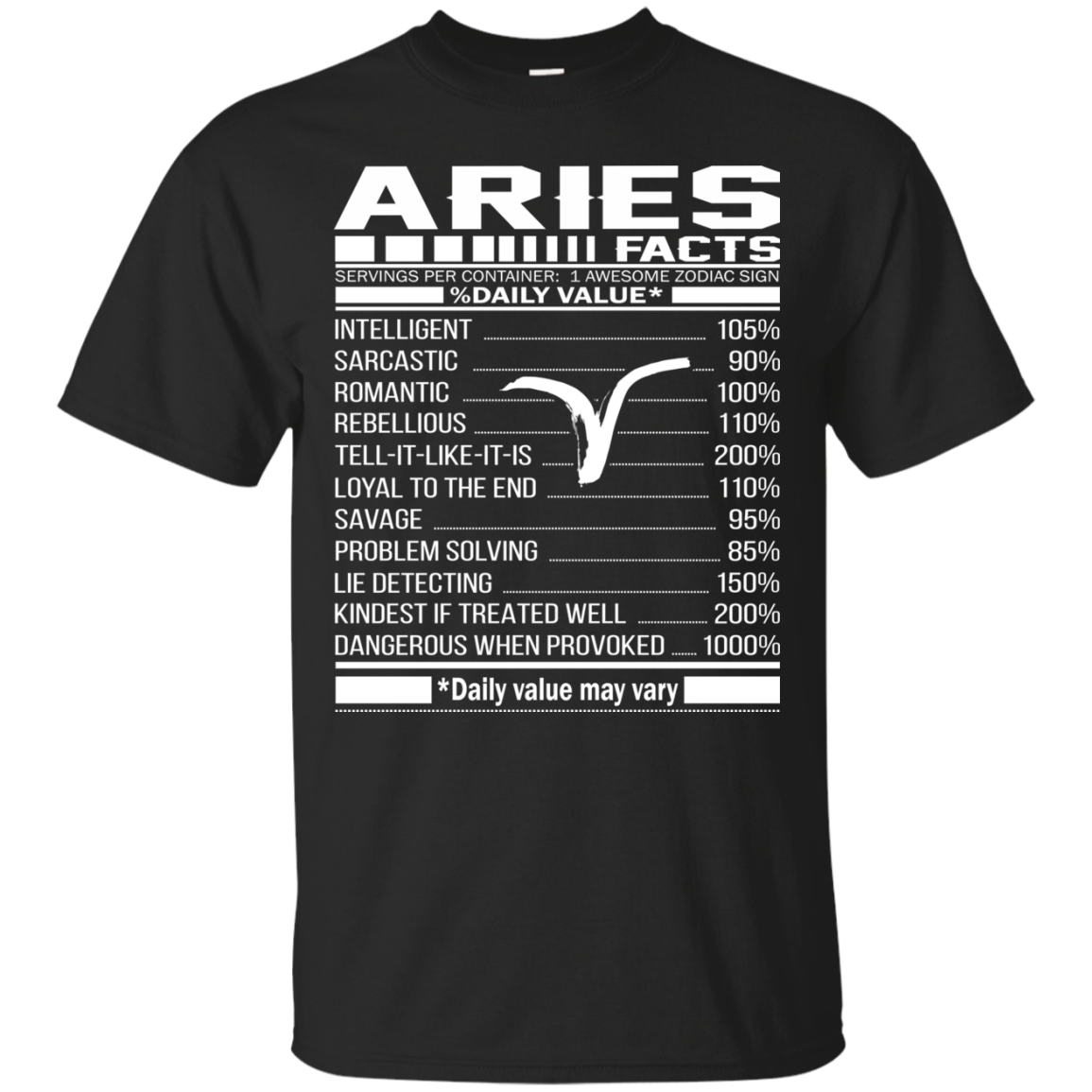 Aries Facts - Awesome Zodiac Sign - %Daily Value Shirt, Hoodie, Tank - TeeDragons