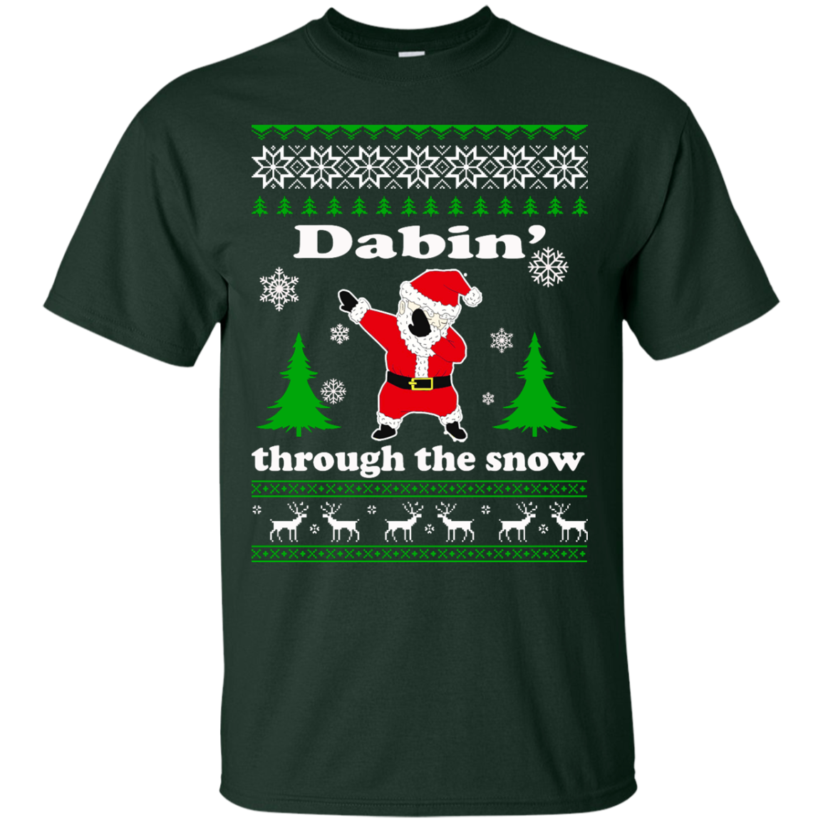 Dabbin Through the Snow Santa Ugly Christmas Sweater - TeeDragons