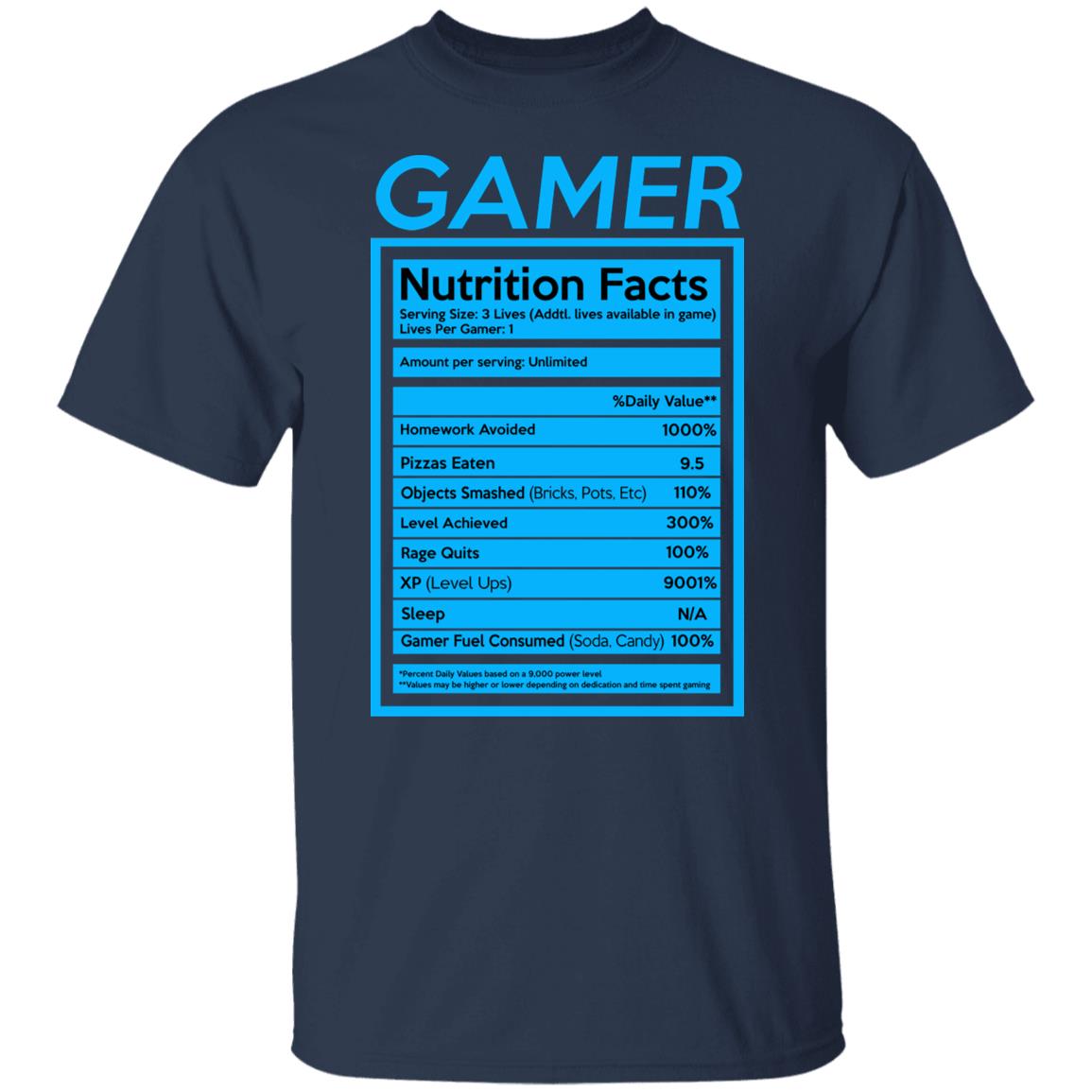 Gamer Nutrition Facts Shirt