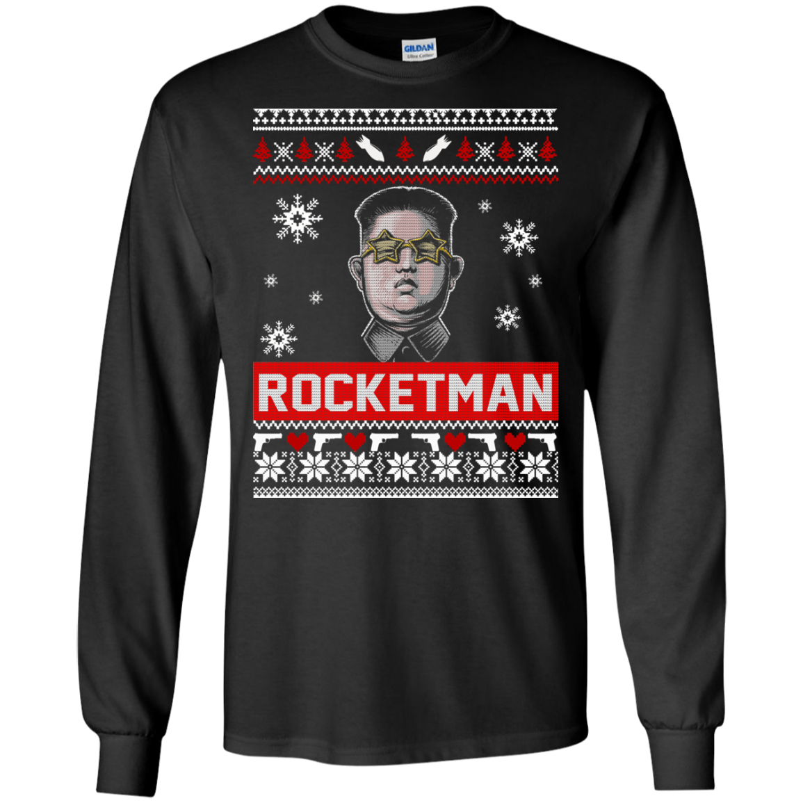 Kim Jong Un Rocketman Christmas Ugly Sweater - TeeDragons