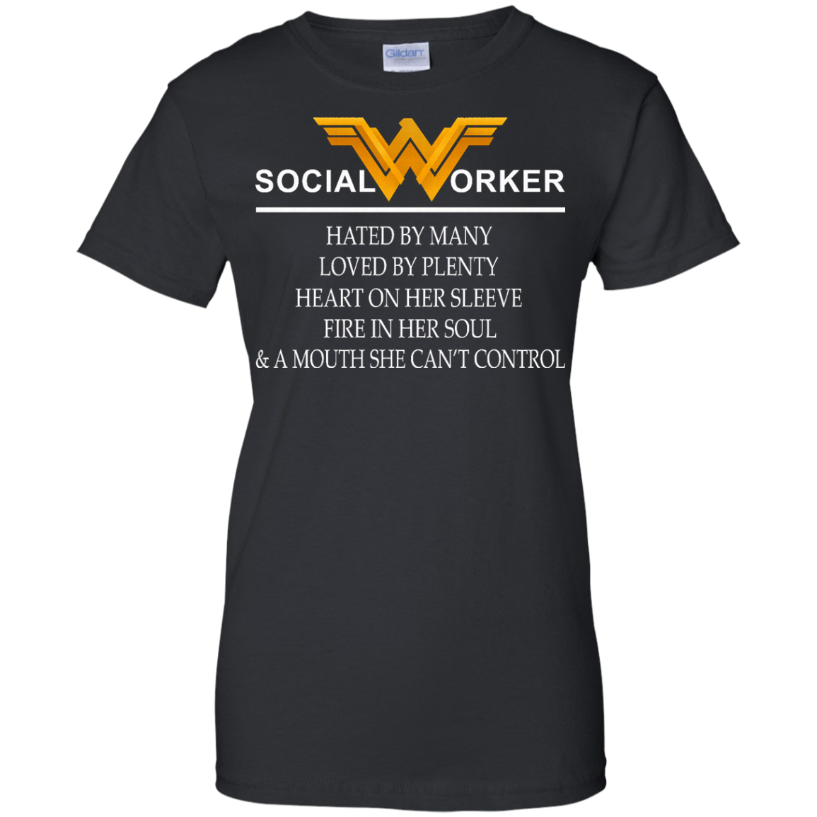 Social Worker - Hated By Many, Loved By Plenty Heart On Her Sleeve T-Shirt - TeeDragons