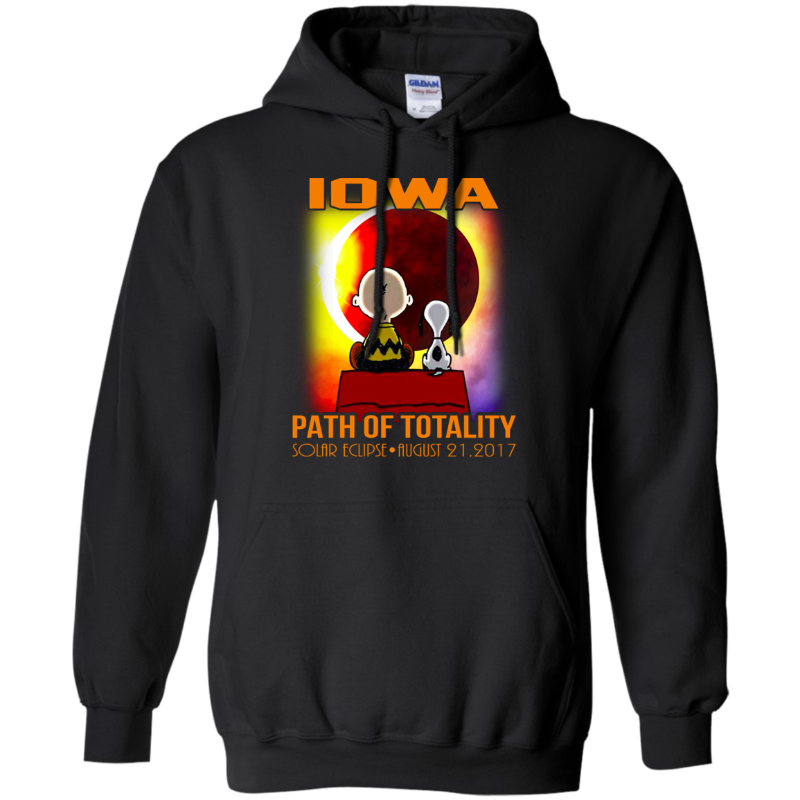 Snoopy and Charlie Brown - Iowa - Path Of Totality Solar Eclipse T-Shirt - TeeDragons