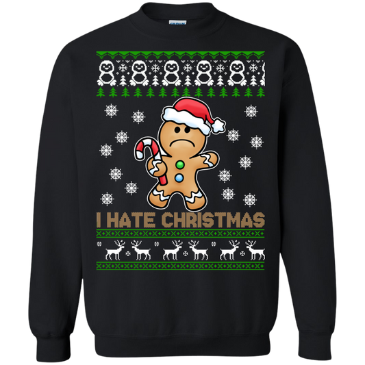 Gingerbread Man - I Hate Christmas Sweater - TeeDragons