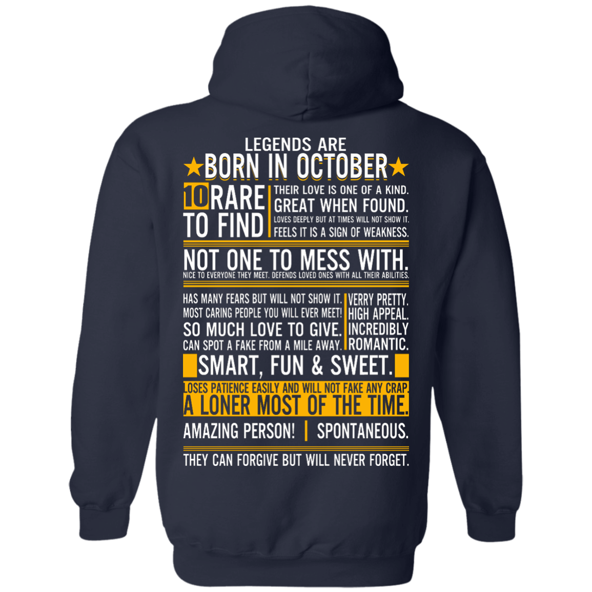 Legends Are Born In October - 10 Rare To Find Shirt - Back Design - TeeDragons