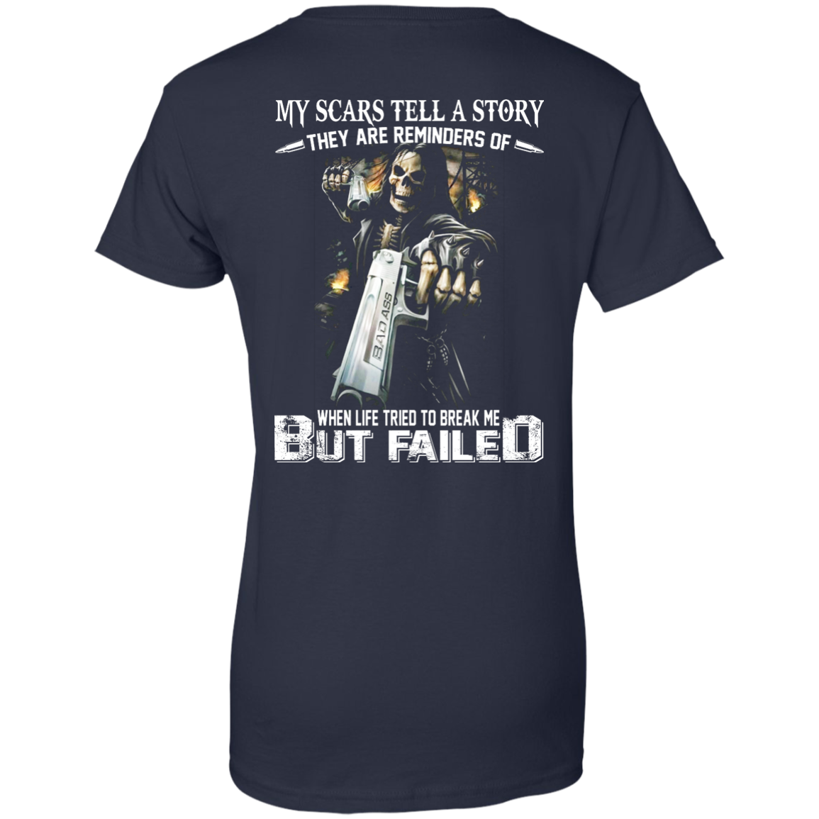 When Life Tried To Break Me But Failed Shirt - Back Design - TeeDragons