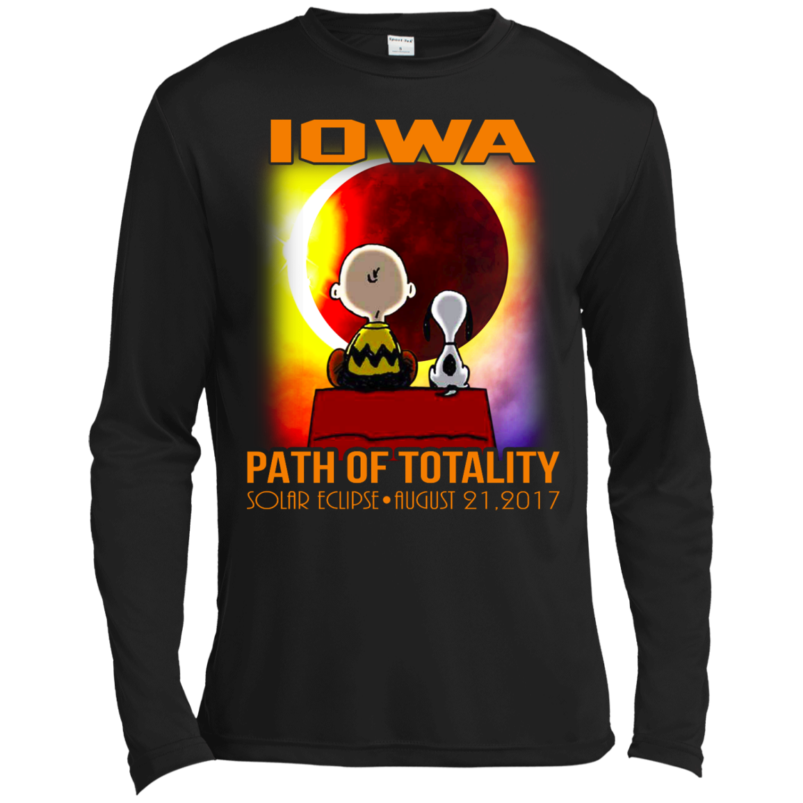 Snoopy and Charlie Brown - Iowa - Path Of Totality Solar Eclipse T-Shirt - TeeDragons