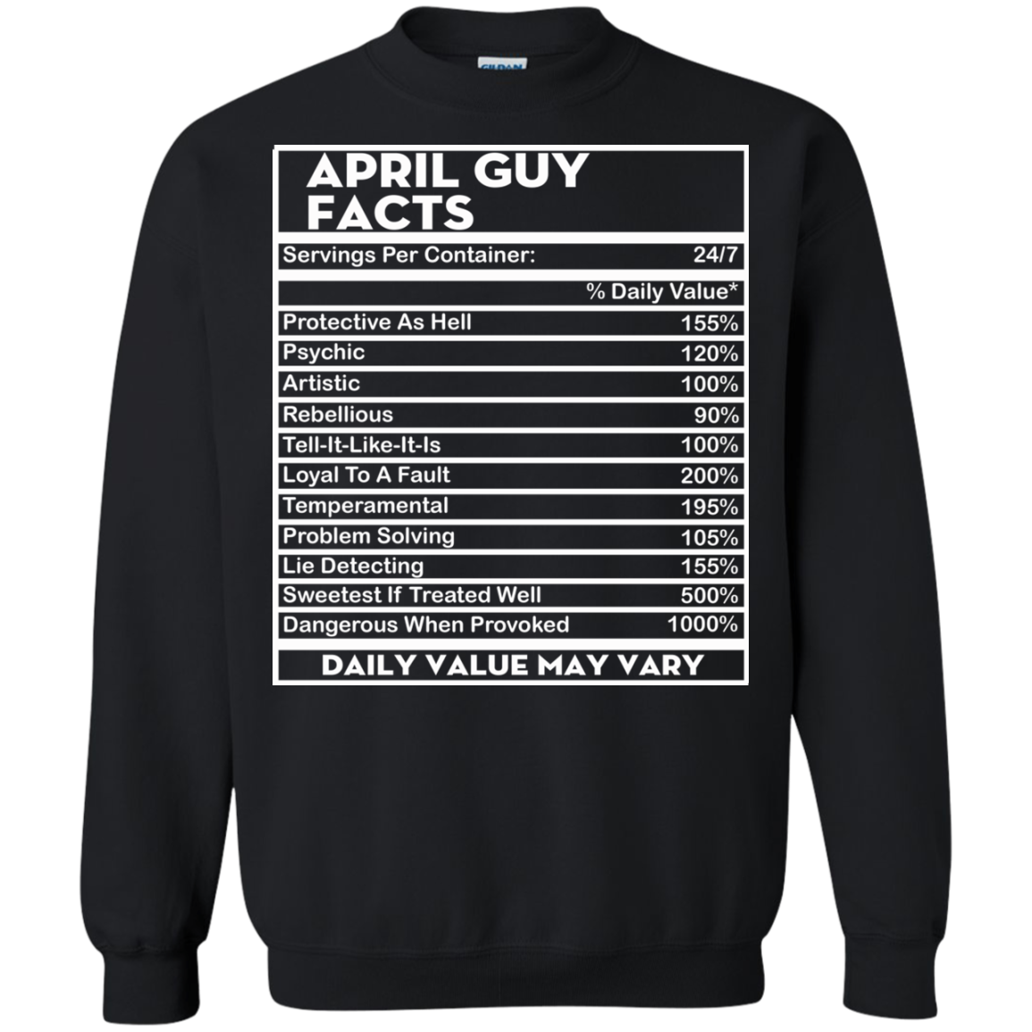 April Guy Facts - Servings Per Container 24/7 Shirt, Hoodie - TeeDragons
