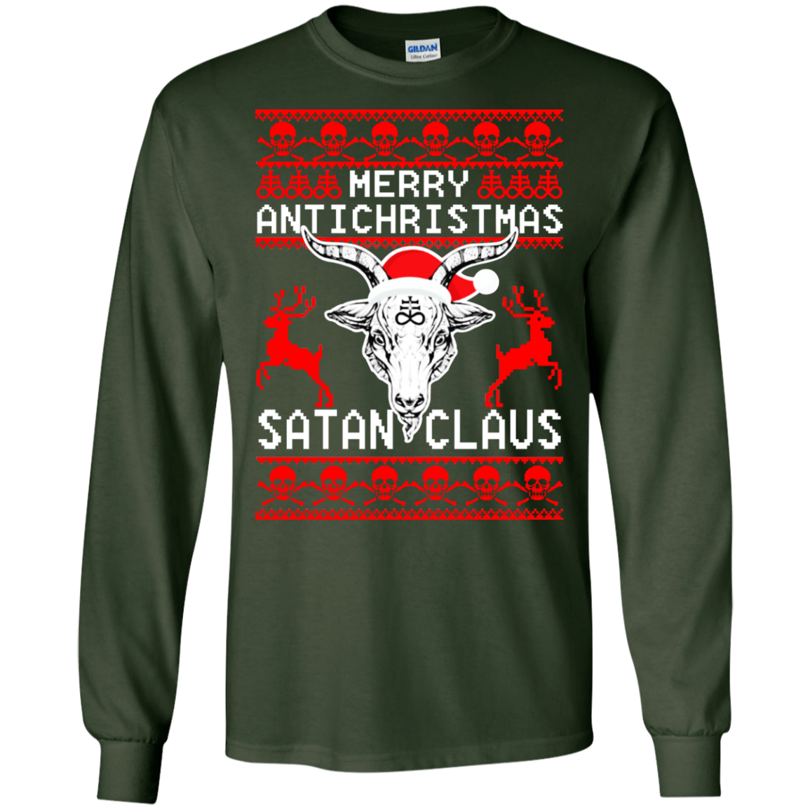 Merry Antichristmas Satan Claus Ugly Christmas Sweater - TeeDragons