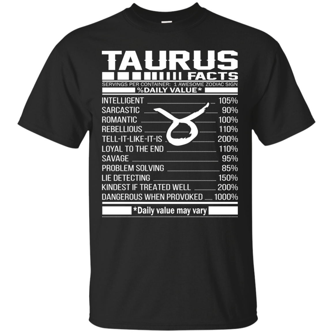 Taurus Facts - Awesome Zodiac Sign - %Daily Value Shirt, Hoodie, Tank - TeeDragons