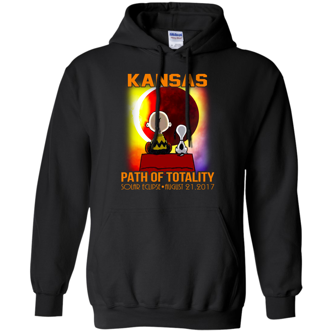 Snoopy and Charlie Brown - Kansas - Path Of Totality Solar Eclipse T-Shirt - TeeDragons