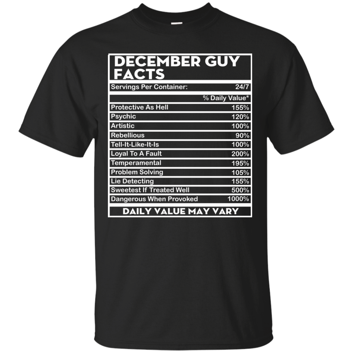 December Guy Facts - Servings Per Container 24/7 Shirt, Hoodie - TeeDragons