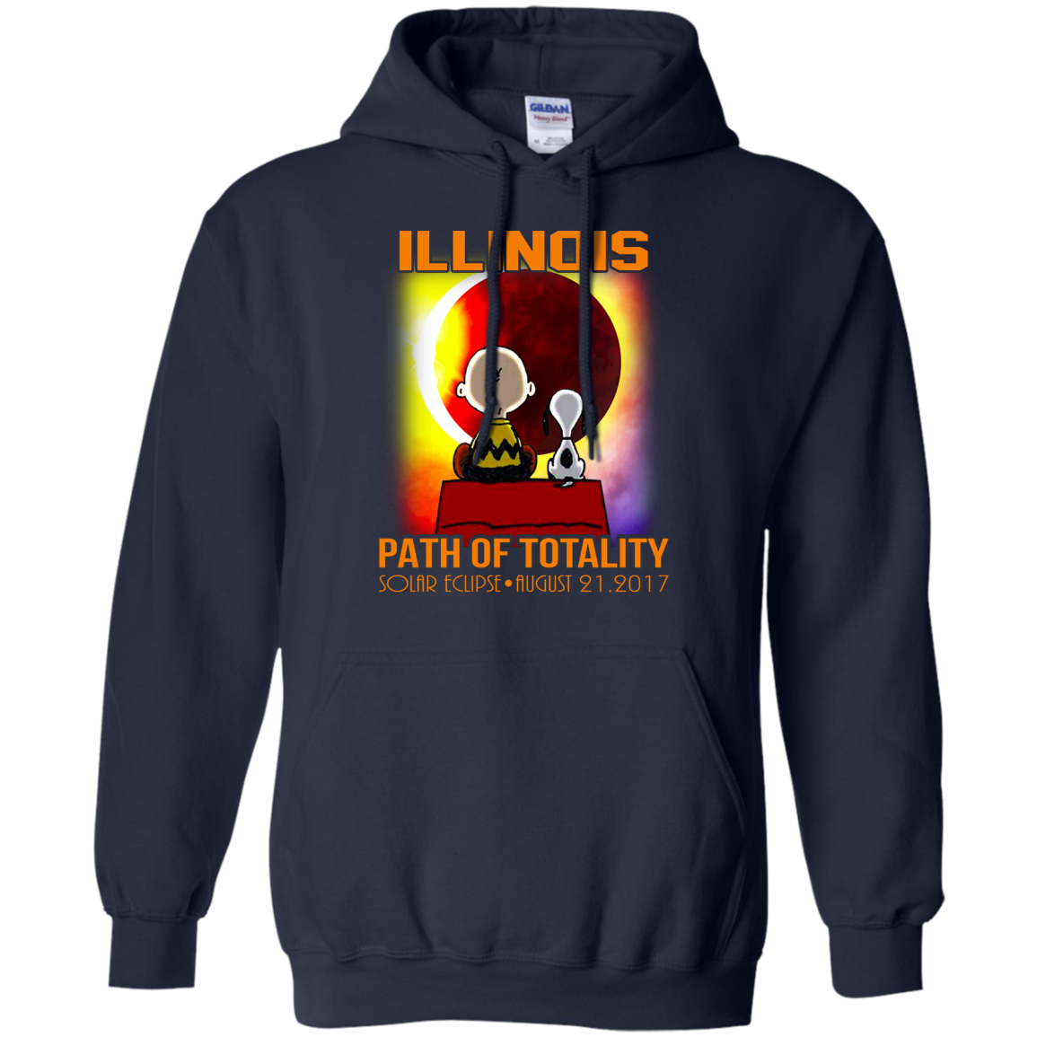 Snoopy and Charlie Brown - Illinois - Path Of Totality Solar Eclipse T-Shirt - TeeDragons