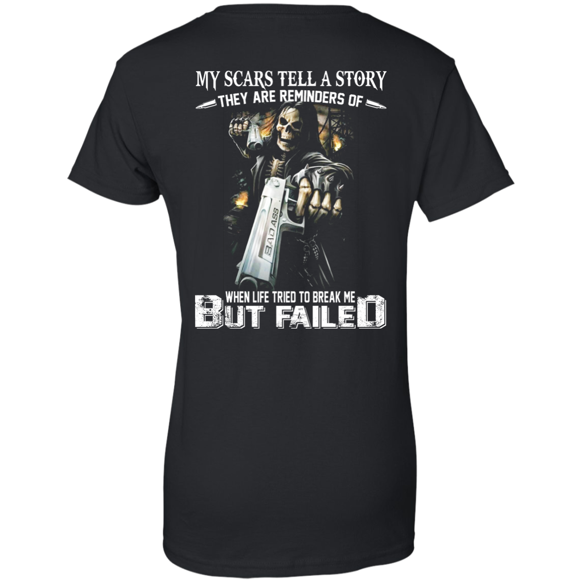 When Life Tried To Break Me But Failed Shirt - Back Design - TeeDragons
