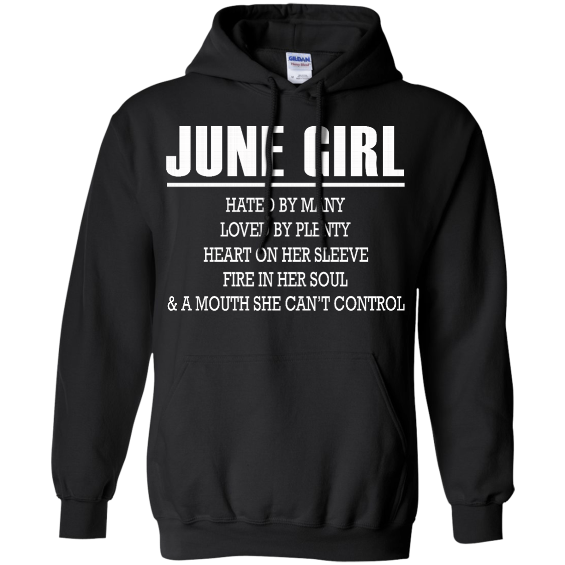 June Girl - Hated By Many, Loved By Plenty Heart On Her Sleeve T-Shirt - TeeDragons